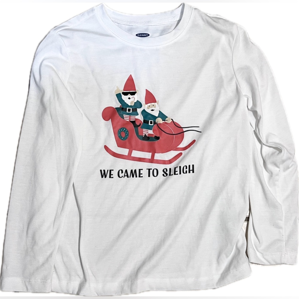 Old Navy Christmas shirt we came to sleigh! Size Medium 8 EUC 2 available